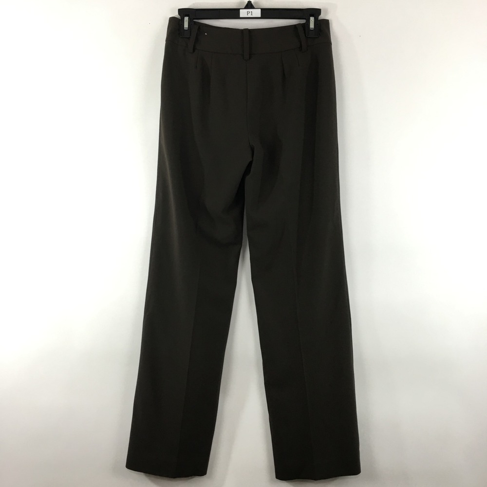 LOFT Womens Size 0 Brown Wool Blend Trouser Pants Tailored Career Straight Leg - Picture 3 of 7